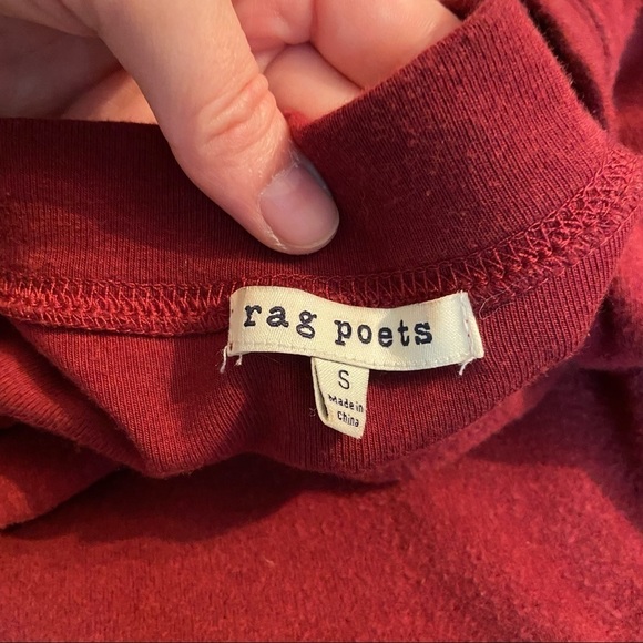 Rag Poets women’s burgundy sweatshirt in size small - Picture 7 of 9
